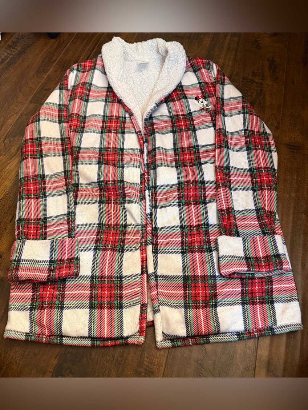 Disney Parks Christmas 2020 Minnie Mouse Sherpa Cardigan Jacket Medium